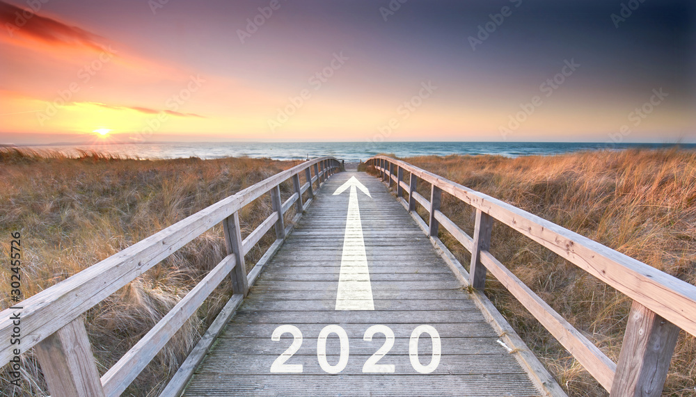 Fototapeta premium Początek nowego roku - zaczyna się rok 2020