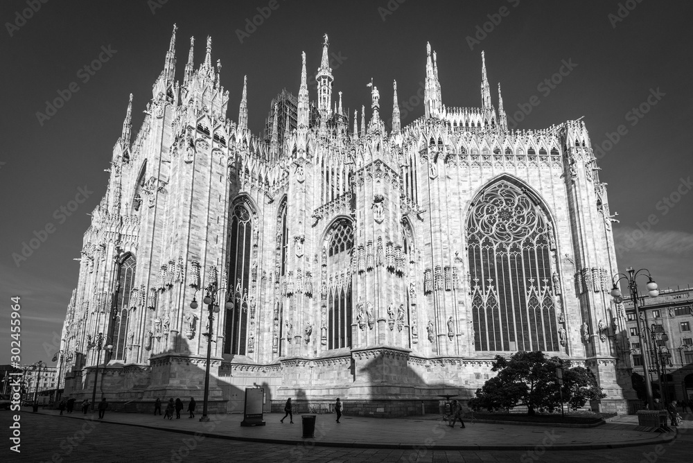 Milan Duomo Italy - black and white image Milan Duomo Italy - black and white image