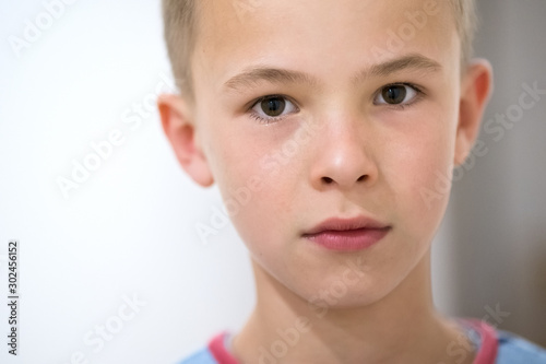 Close up portrait of cute child boy.
