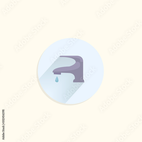 water tap colorful vector flat icon