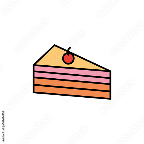 Isolated sweet cake icon fill design