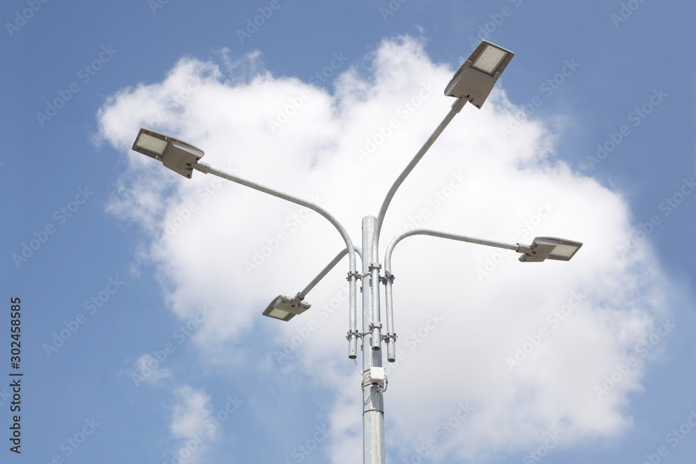 led lamp street pole with copy space for your text led lamp street pole with copy space for your text
