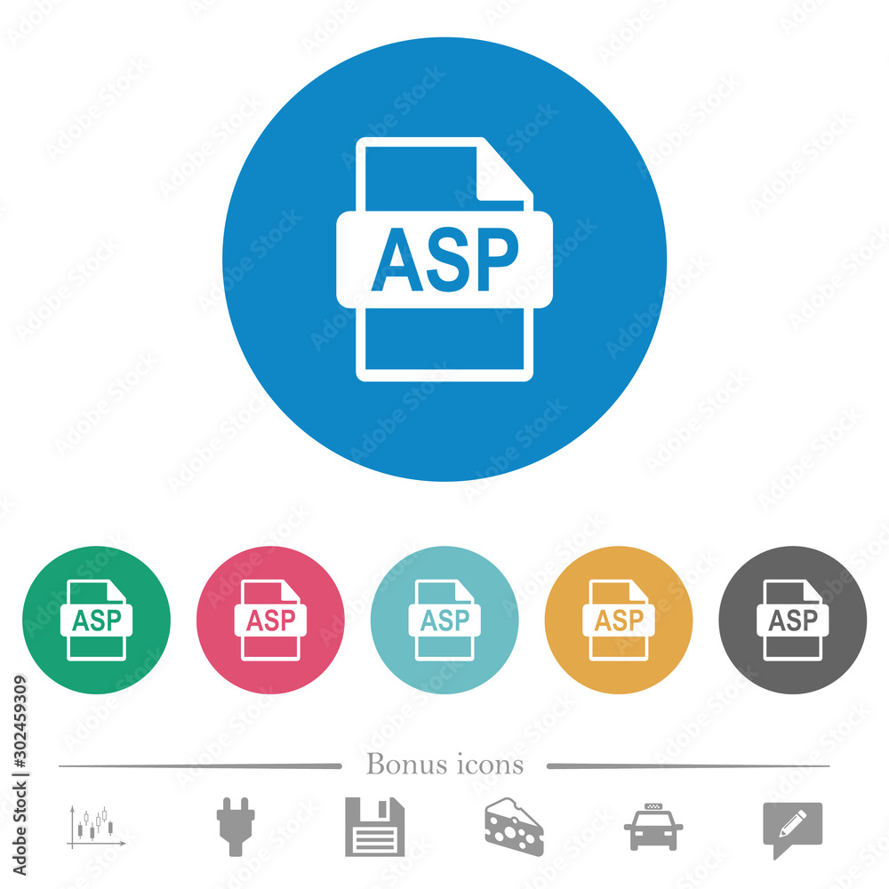 ASP file format flat round icons ASP file format flat round icons