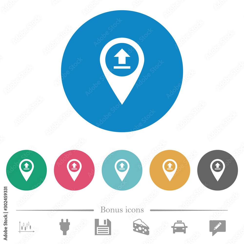 Upload GPS map location flat round icons Upload GPS map location flat round icons