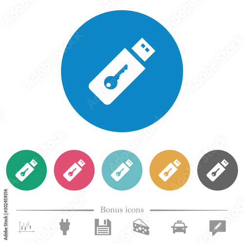 Hardware key flat round icons