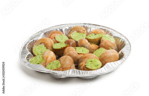 stuffed snails isolated
