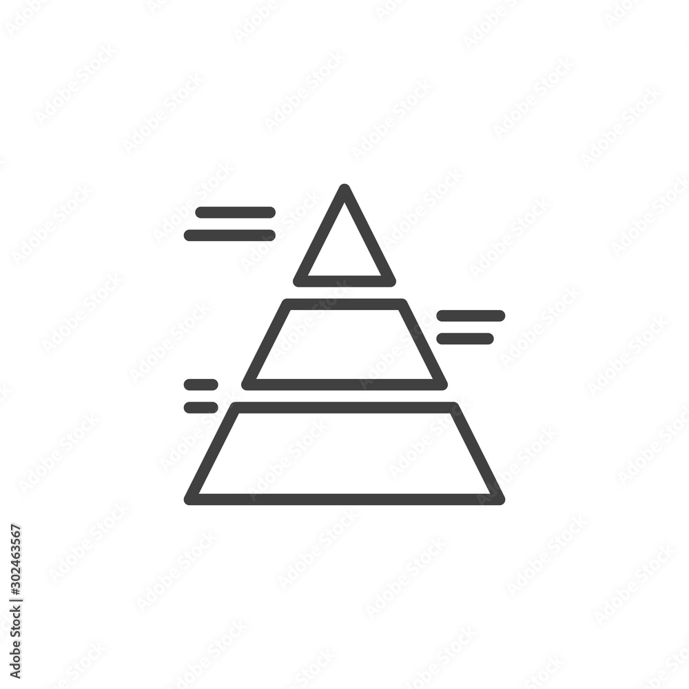 Financial pyramid line icon. linear style sign for mobile concept and web design. Pyramid chart bars outline vector icon. Business development symbol, logo illustration. Vector graphics Financial pyramid line icon. linear style sign for mobile concept and web design. Pyramid chart bars outline vector icon. Business development symbol, logo illustration. Vector graphics