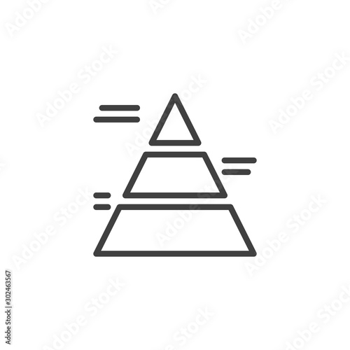 Financial pyramid line icon. linear style sign for mobile concept and web design. Pyramid chart bars outline vector icon. Business development symbol, logo illustration. Vector graphics