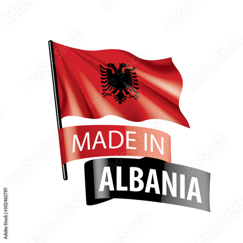 Albania flag, vector illustration on a white background