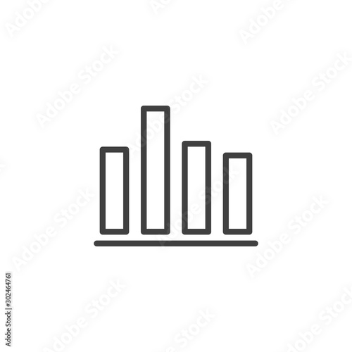 Bar chart diagram line icon. linear style sign for mobile concept and web design. Business graph statistic outline vector icon. Symbol  logo illustration. Vector graphics