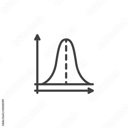 Analyzing diagram graph line icon. linear style sign for mobile concept and web design. Infographic statistics chart outline vector icon. Symbol, logo illustration. Vector graphics