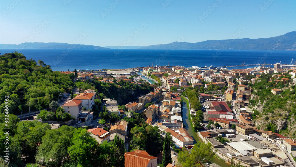 aerial view of the city. Rijeka, Croatia
