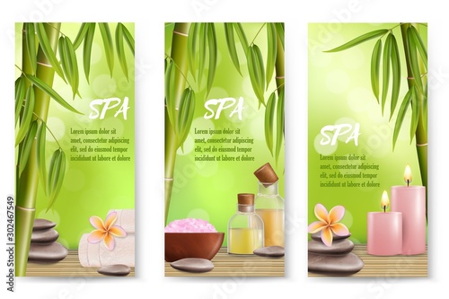 Spa salon services vector banner template set