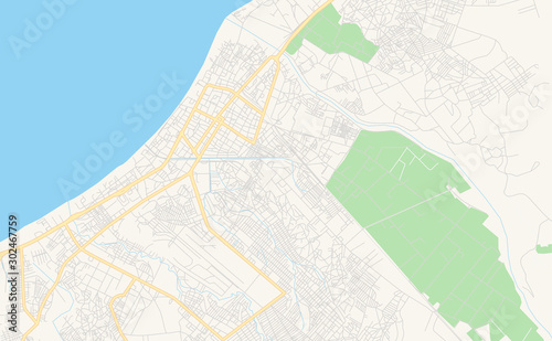 Printable street map of Benguela, Angola