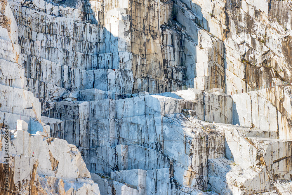 Fototapeta premium Detail of an Italian Marble quarry rock face
