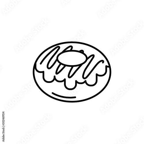 Isolated sweet donut icon line design