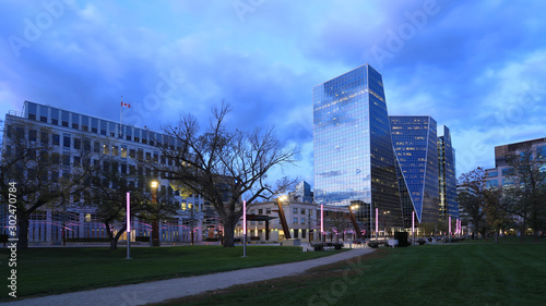 Regina, Canada downtown at twilight