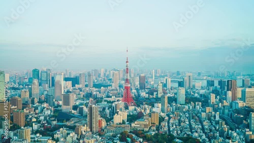 Wallpaper Mural timelapse Tokyo City with Tokyo Tower Torontodigital.ca