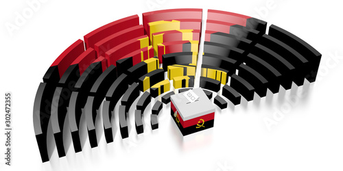 Parliament election in Angola - 3D rendering photo