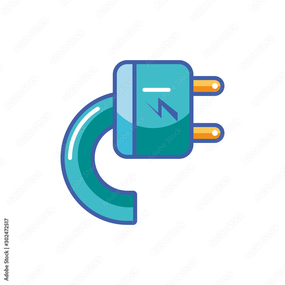 Isolated plug icon fill design Isolated plug icon fill design