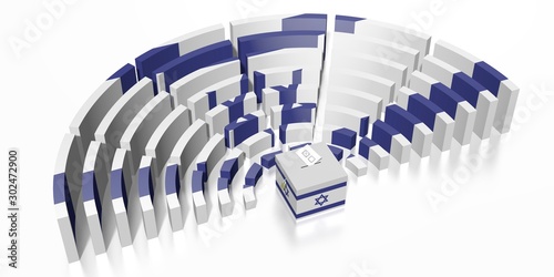 Parliament election in Israel - 3D rendering photo