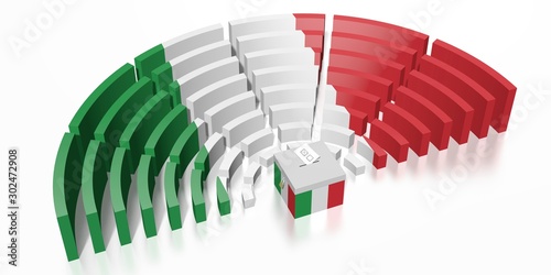 Parliament election in Italy - 3D rendering photo