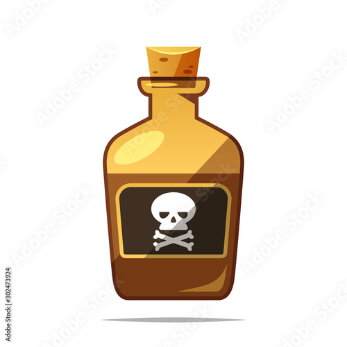 Poison bottle vector isolated illustration
