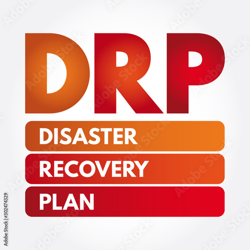 DRP - Disaster Recovery Plan acronym, business concept background