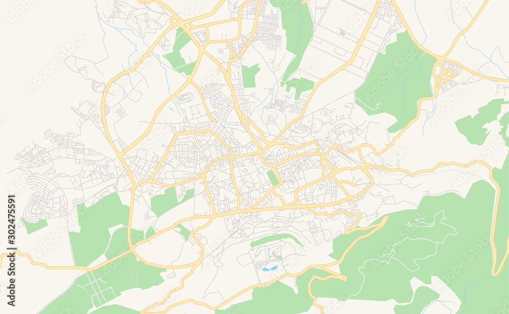 Printable street map of Tlemcen, Algeria