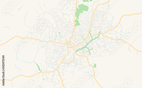 Printable street map of Nzerekore, Guinea