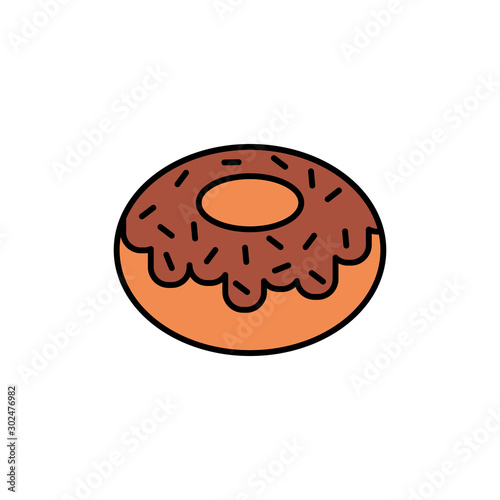 Isolated sweet donut icon fill design
