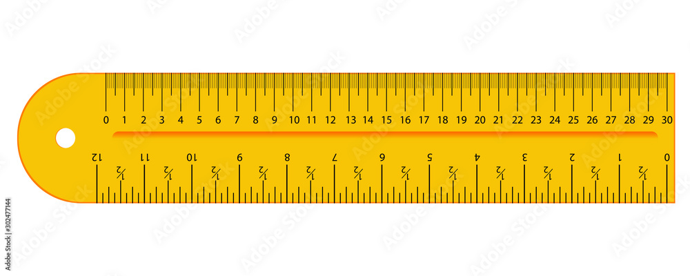 Original Centimetre and Inch, Inches Ruler. Measuring tool, Graduation ...