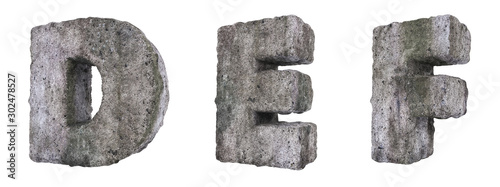 Abstract Old Concrete Letters D E F