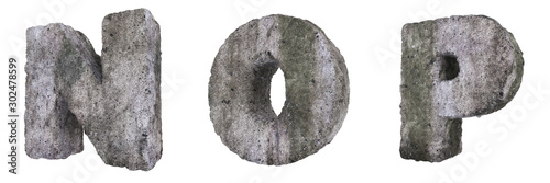 Abstract Old Concrete Letters N O P