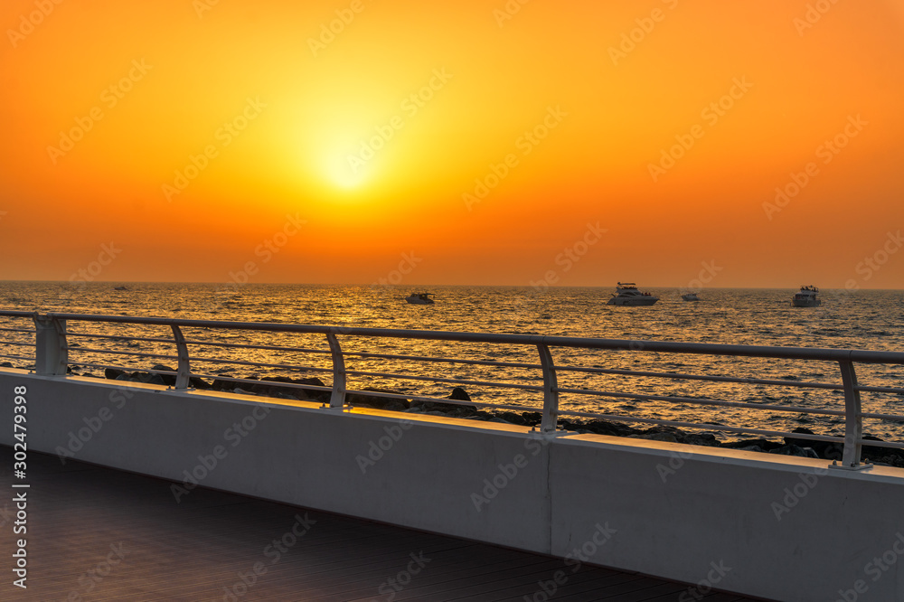 Crescent Rd Seafront Orange Sunset