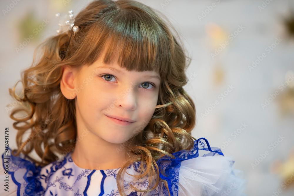 Portrait of a beautiful girl. Seven-year-old child. Primary school girl model Portrait of a beautiful girl. Seven-year-old child. Primary school girl model