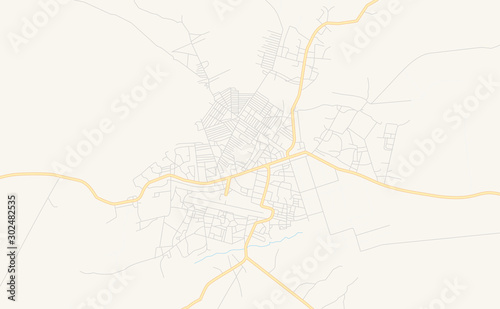 Printable street map of Gemena, DR Congo