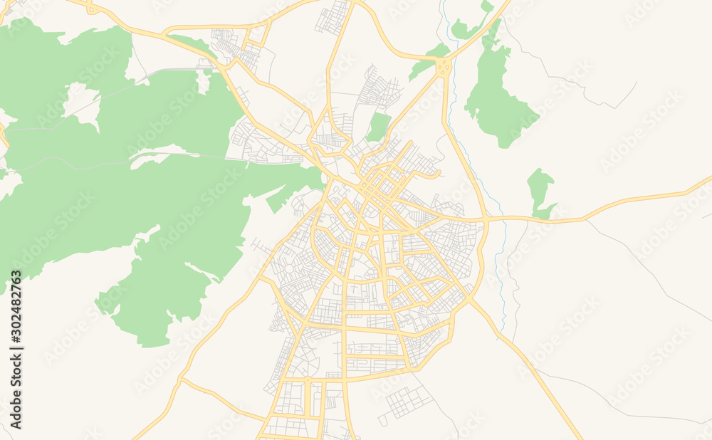Printable street map of Khenchela, Algeria