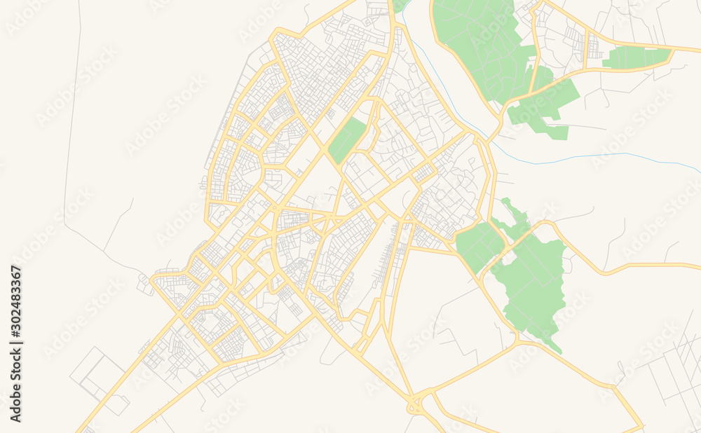 Printable street map of Laghouat, Algeria