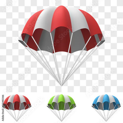 Red and White Cartoon Parachute Template photo