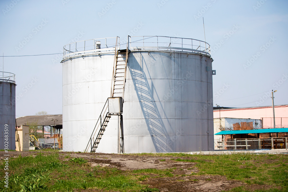 Industrial tanks for fuel storage.