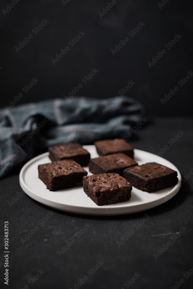 A piece of homemade chocolate brownies, sweet and dessert.. A piece of homemade chocolate brownies, sweet and dessert..