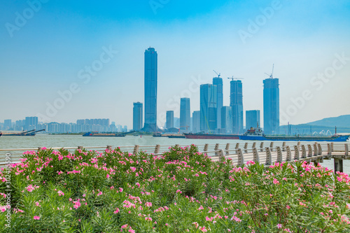 The scenery of Hengqin Financial Base in Zhuhai, Guangdong Province, China