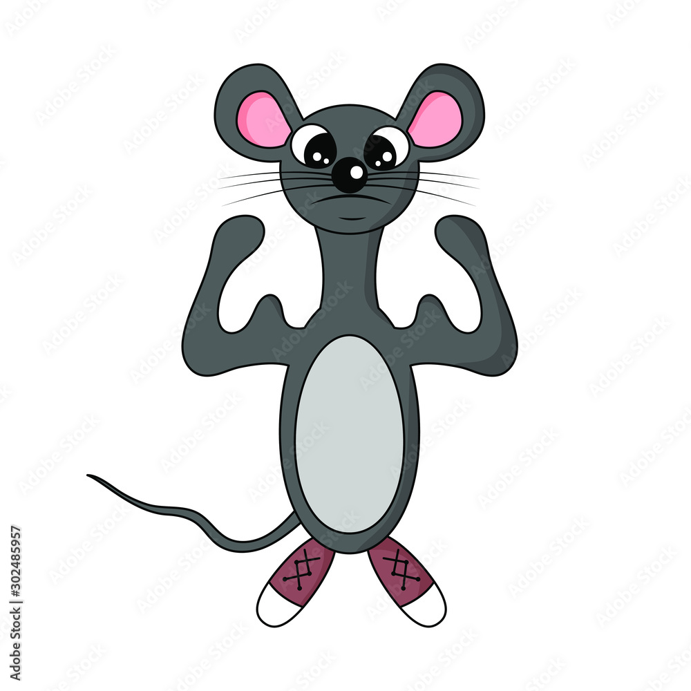 Brawny mouse. Character. Vector cartoon illustration. Isolated object ...