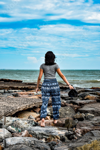 young woman on the beach