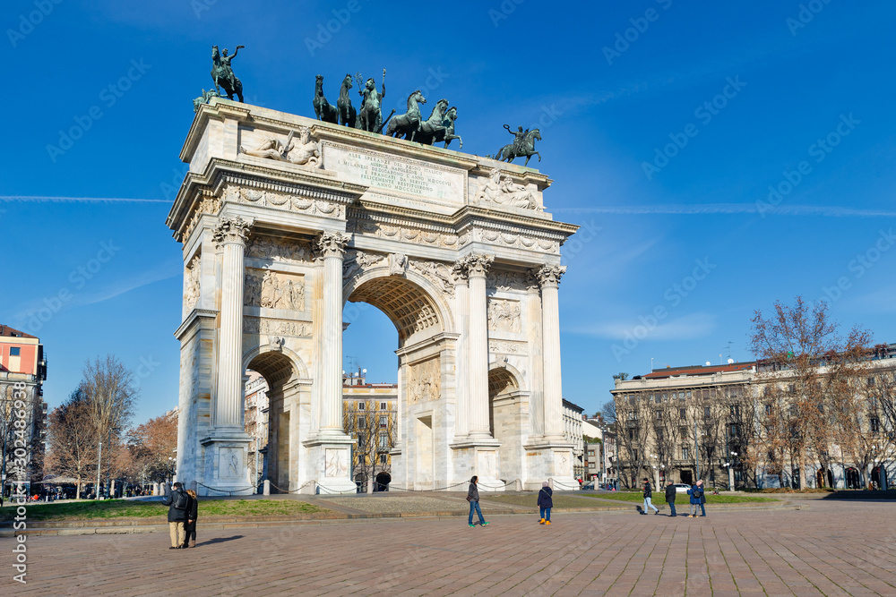 Arch of Peace in Sempione Park, Milan, Italy