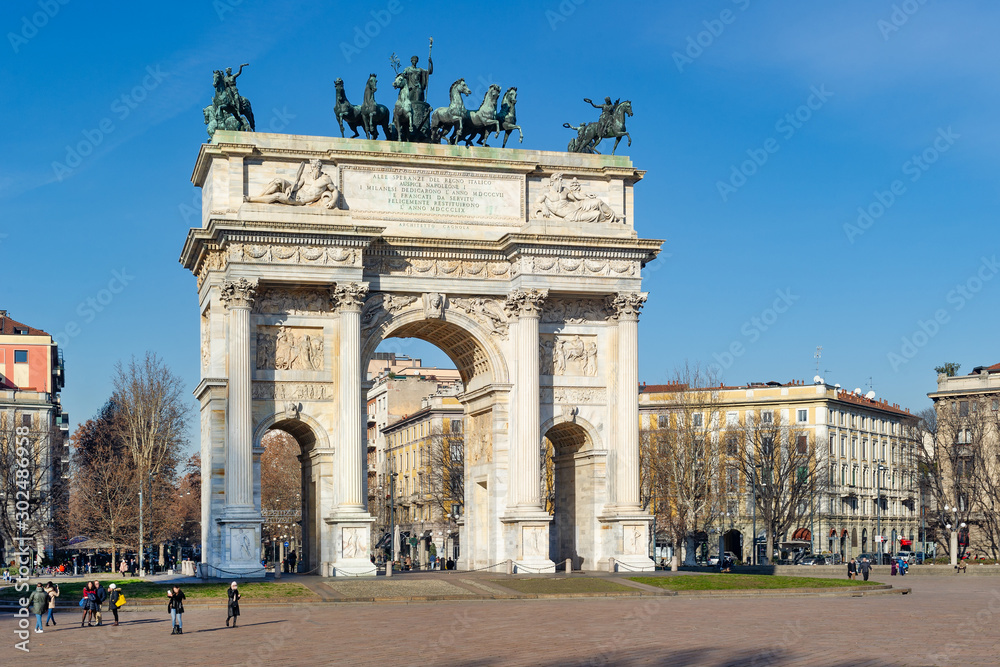 Arch of Peace in Sempione Park, Milan, Italy Arch of Peace in Sempione Park, Milan, Italy