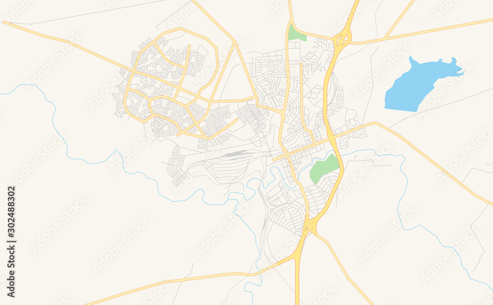 Printable street map of Kroonstad, South Africa