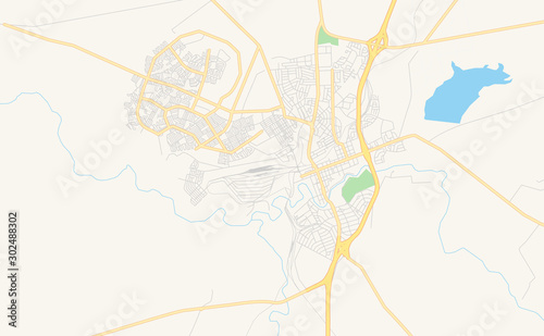 Printable street map of Kroonstad, South Africa