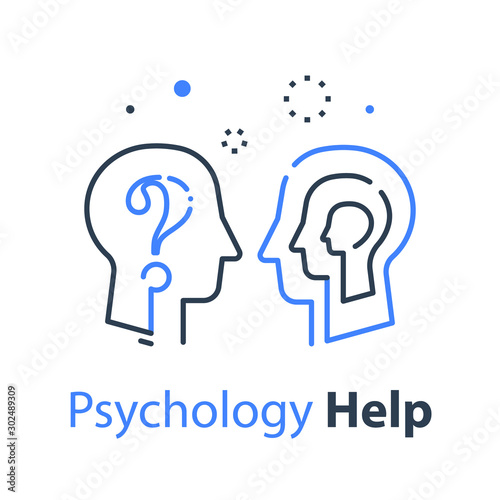 Human head profile, psychology professional or psychotherapy concept